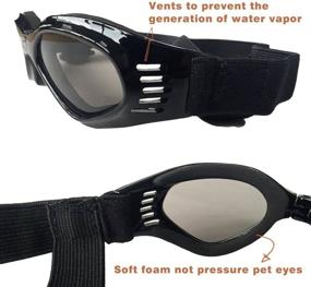 img 2 attached to 🐶 Stylish Dog Sunglasses - Petleso Pet Goggles for UV Protection, Waterproof, Windproof, Anti-Fog Eye Care