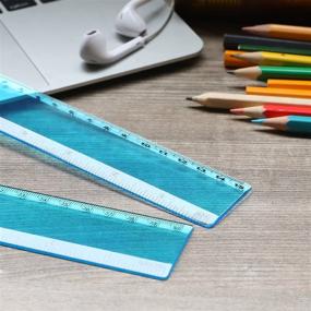 img 1 attached to 📏 Plastic Straight Ruler Set - EBoot 12 Inches and 6 Inches Plastic Measuring Tool