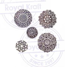 img 3 attached to 🌸 Set of 5 Traditional Mandala Block Stamps with Round Wood Patterns