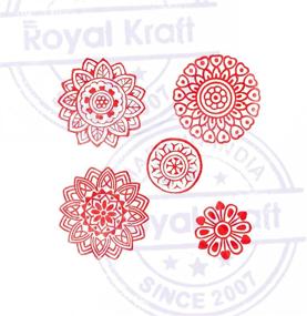 img 2 attached to 🌸 Set of 5 Traditional Mandala Block Stamps with Round Wood Patterns