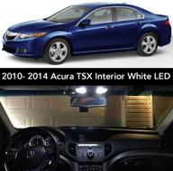 🔌 2009-2014 fit acura tsx interior white led kit + license plate - complete 15pc light bulb set for sedan & wagon (3 dome/ map, 4 vanity, 4 door/ courtesy, 2 trunk, 2 license tag) - 2010, 2011, 2012, 2013 logo