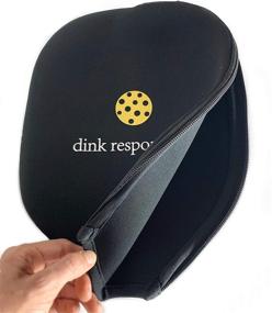 img 2 attached to 🥒 Dink Responsibly Pickleball Paddle Cover - Premium Neoprene Protection in Stylish Black Design