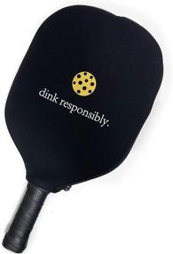 img 3 attached to 🥒 Dink Responsibly Pickleball Paddle Cover - Premium Neoprene Protection in Stylish Black Design