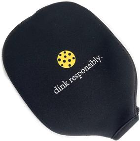 img 4 attached to 🥒 Dink Responsibly Pickleball Paddle Cover - Premium Neoprene Protection in Stylish Black Design