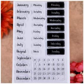 img 1 attached to 🗓️ KWELLAM Words Calendar Clear Stamps: Week, Month, January to December, Monday to Sunday - Perfect for Card Making, Decoration, and DIY Scrapbooking