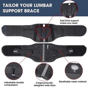 img 2 attached to 🏋️ Timtakbo Lumbar Support Brace - Effective Lower Back Pain Relief Belt for Men and Women, Includes Lumbar Pad, Ideal for Lifting at Work and Scoliosis Pain, L/XL Size 30”-37”, Black