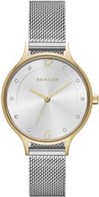 img 4 attached to ⌚ Timeless Elegance: Skagen Women's Anita Stainless Steel Mesh Dress Quartz Watch