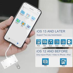 img 3 attached to 🔌 6 в 1 адаптер камеры USB для карт с функцией чтения карт SD TF, 3 порта USB OTG и зарядного устройства - Совместим с iPhone 12 Pro / 12 iPad, поддерживает iOS 14