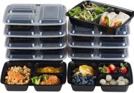 🍱 nutribox 15-pack 32oz 3 compartment meal prep containers with lids - bento box - durable plastic reusable food storage containers - stackable, reusable, microwaveable & dishwasher safe - improved seo логотип