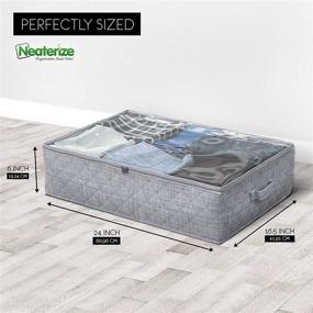 img 3 attached to 📦 NEATERIZE Grey Under Bed Storage Bags: Ultra Thick Fabric, Reinforced Handles & Zipper - 3 Pack Underbed Clothing Organizer for Stackable Bedroom Organization and Storage Containers