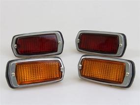 img 2 attached to 🚦 New Red and Amber Side Marker Light Lamps - Set of 4; Ideal for Nissan Datsun 510 120Y B210 240Z 1968–1973