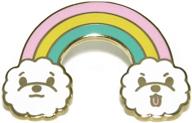 🌈 noristudio rainbow bichon enamel pin with vibrant colors logo