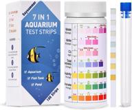 🐠 comprehensive 7-way aquarium test strips: 100 strips testing kit for ph, alkalinity, nitrite, nitrate, chlorine, carbonate, and hardness (kh & gh) in freshwater, saltwater, and pond fish tanks logo