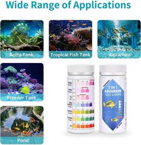 img 1 attached to 🐠 Comprehensive 7-Way Aquarium Test Strips: 100 Strips Testing Kit for pH, Alkalinity, Nitrite, Nitrate, Chlorine, Carbonate, and Hardness (KH & GH) in Freshwater, Saltwater, and Pond Fish Tanks
