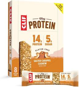 img 4 attached to 🍫 Clif Whey Protein Salted Caramel Cashew Bars - Gluten Free & Non-GMO - 1.98oz Complete Protein Snack (8 Count)