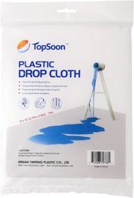 img 4 attached to 🌟 Clear Plastic Drop Cloth 9x12 ft - TopSoon Plastic Tarp for Painting, Waterproof Patio Furniture Cover