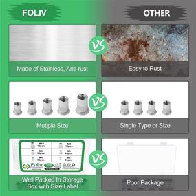 img 2 attached to 205PCS Rivet Nuts Kit 304 Stainless Steel Flat Head Threaded Insert Nutserts Assortment (M3, M4, M5, M6, M8, M10)