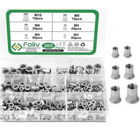 img 4 attached to 205PCS Rivet Nuts Kit 304 Stainless Steel Flat Head Threaded Insert Nutserts Assortment (M3, M4, M5, M6, M8, M10)