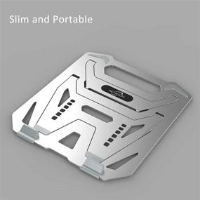 img 1 attached to 👩 AICHESON Adjustable Aluminum Silver Laptop Stand: Ergonomic Design for Ultimate Comfort and Productivity