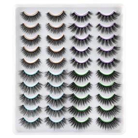 img 4 attached to 💕 JIMIRE False Eyelashes - 4 Styles Pack | Fluffy Volume Faux Mink Lashes - Set of 20 Pairs