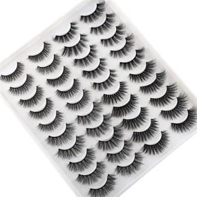 img 2 attached to 💕 JIMIRE False Eyelashes - 4 Styles Pack | Fluffy Volume Faux Mink Lashes - Set of 20 Pairs