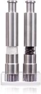 🧂 stainless steel thumb press salt and pepper grinder set - 2 pack, spice grinders, salt and pepper mill, shaker, click n’ spice logo