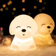 🐶 mubarek night lights: adorable silicone puppy lamps for kids room, usb rechargeable color changing night lights - perfect toddler gifts! logo