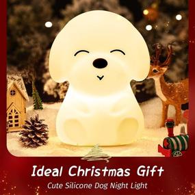 img 3 attached to 🐶 Mubarek Night Lights: Adorable Silicone Puppy Lamps for Kids Room, USB Rechargeable Color Changing Night Lights - Perfect Toddler Gifts!