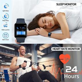 img 2 attached to 🌟 HolaDream Smart Watch - 1.4 Inch HD Touch Screen Fitness Tracker for Android &amp; iOS - 5ATM Waterproof Heart Rate/Sleep/Calorie/Blood Oxygen Monitor - Women Man (Blue)