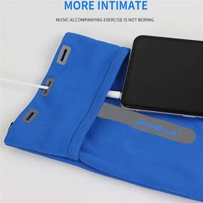 img 2 attached to Stay Active with the HiRui Running Armband Sleeve: Universal Sports Armband Cell Phone Holder for Exercise & Workout. Compatible with iPhone 12/12Pro/Mini, iPhone 11/11Pro, Samsung Galaxy & All Phones (M, Blue)