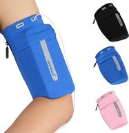 stay active with the hirui running armband sleeve: universal sports armband cell phone holder for exercise & workout. compatible with iphone 12/12pro/mini, iphone 11/11pro, samsung galaxy & all phones (m, blue) logo