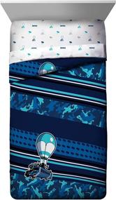 img 3 attached to 🚌 Jay Franco Fortnite Battle Bus 5 Piece Twin Bed Set - Reversible Comforter & Sheet Set – Official Fortnite Product, Super Soft and Fade Resistant Microfiber