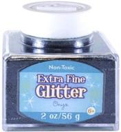 sulyn extra fine onyx black glitter stacker, 2 ounces, non-toxic, stackable & reusable jar, multiple dispensing slots, mess reduction, black glitter, sul50871 logo