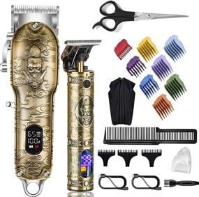 img 4 attached to Lanumi Hair Clippers for Men: Professional Cordless T-Blade Trimmer Kit - Barber-Grade Clipper and Beard Trimmer Set with Wireless USB Rechargeability