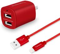 🔌 red tranesca dual usb wall charger with 6ft charging cable logo