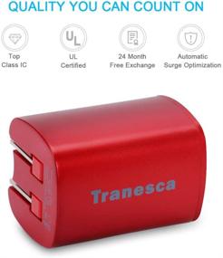 img 1 attached to 🔌 Red Tranesca Dual USB Wall Charger with 6ft Charging Cable