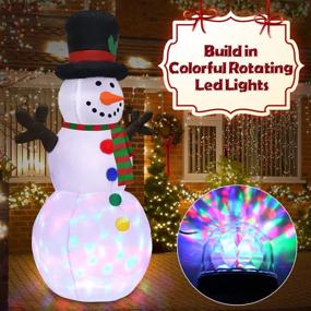 img 3 attached to 🎅 FastDeng 6 Feet Snowman Inflatable Christmas Decorations Featuring Upgraded Colorful Rotating LED Light, Static Lights, and Branch Hand for Indoor Outdoor Yard Garden Christmas Decoration