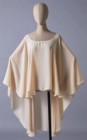 img 2 attached to Delicate Chiffon Wedding Bridal Capelet: Elegant Evening Women's Accessories