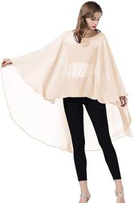 img 4 attached to Delicate Chiffon Wedding Bridal Capelet: Elegant Evening Women's Accessories