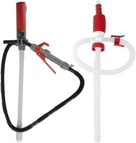 img 4 attached to Convenient Portable Gas Pump Bundle with Battery-Powered Liquid Transfer Pump and Flow Control – Ideal for Oil, Gas, Kerosene, and Diesel Transfer