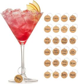 img 4 attached to 🍷 Set of 24 Wooden Wine Glass Charms: Markers for Wine Glasses, Champagne Flutes, Cocktails, Martinis