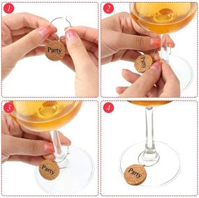 img 2 attached to 🍷 Set of 24 Wooden Wine Glass Charms: Markers for Wine Glasses, Champagne Flutes, Cocktails, Martinis