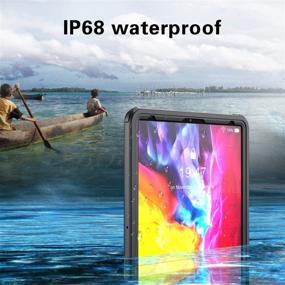 img 3 attached to 🔒 Waterproof Case for iPad Pro 12.9 2020 4th Gen - Premium Quality Cover with Kickstand & Hand Rope - Black