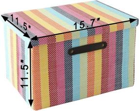 img 3 attached to 🌈 TheWarmHome Storage Box with Lid - Organizing and Decorative Basket for Closet - Colorful Memory Box - Empty Gift Basket 15.7x11.5x11.5 inch (Rainbow)