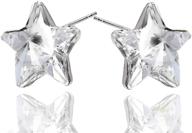 royal crystals sterling silver 925 'christmas star' stud ✨ earrings with crystal imitations - perfect for women and girls logo