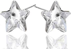 img 4 attached to Royal Crystals Sterling Silver 925 'Christmas Star' Stud ✨ Earrings with Crystal Imitations - Perfect for Women and Girls