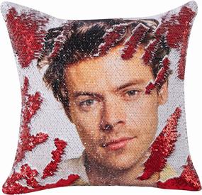 img 2 attached to Harry Sequin Pillowcase Styles - Fun Harry Gag Gift Decorative Throw Pillowcase (Red)