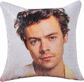 img 3 attached to Harry Sequin Pillowcase Styles - Fun Harry Gag Gift Decorative Throw Pillowcase (Red)