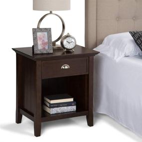 img 3 attached to SIMPLIHOME Acadian Bedside Brunette Rectangle Furniture