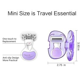 img 1 attached to 🪒 DreamGenius 4-Blade Safety Razors for Women with Sensitive Skin - Includes 2 Handles and 5 Refills in Violet - Ideal Womens Razors for Shaving, with Non-Slip Travel Carry